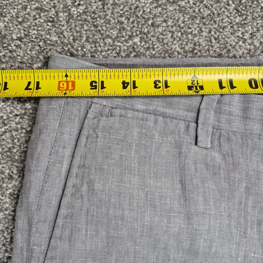 Banana Republic 100% Linen Dress Pants Mens 32x27 Gray Modern Slim Fit
